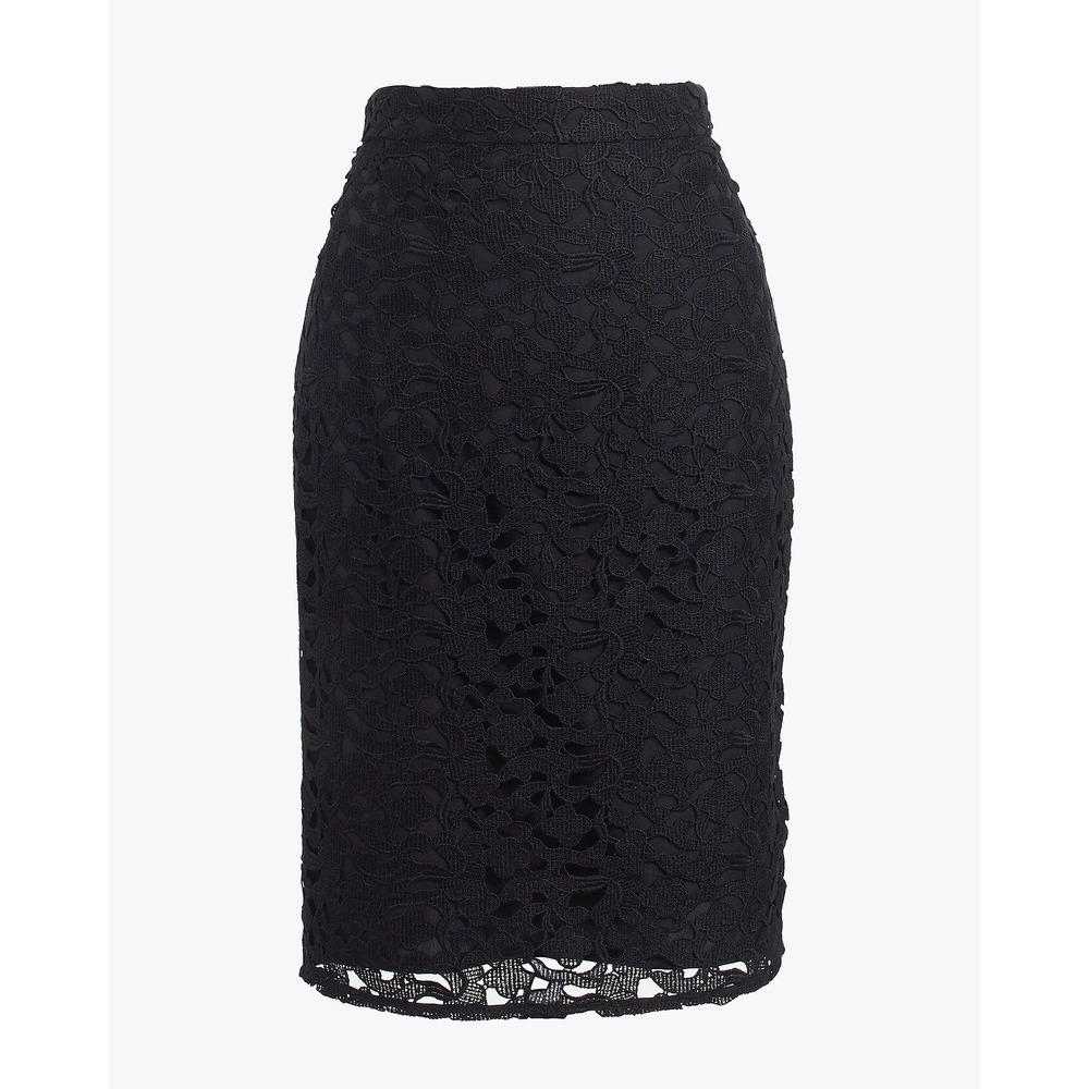 J. Crew Factory NWT Black Floral Corded Lace Pencil Skirt G1709 Women Size 10‎